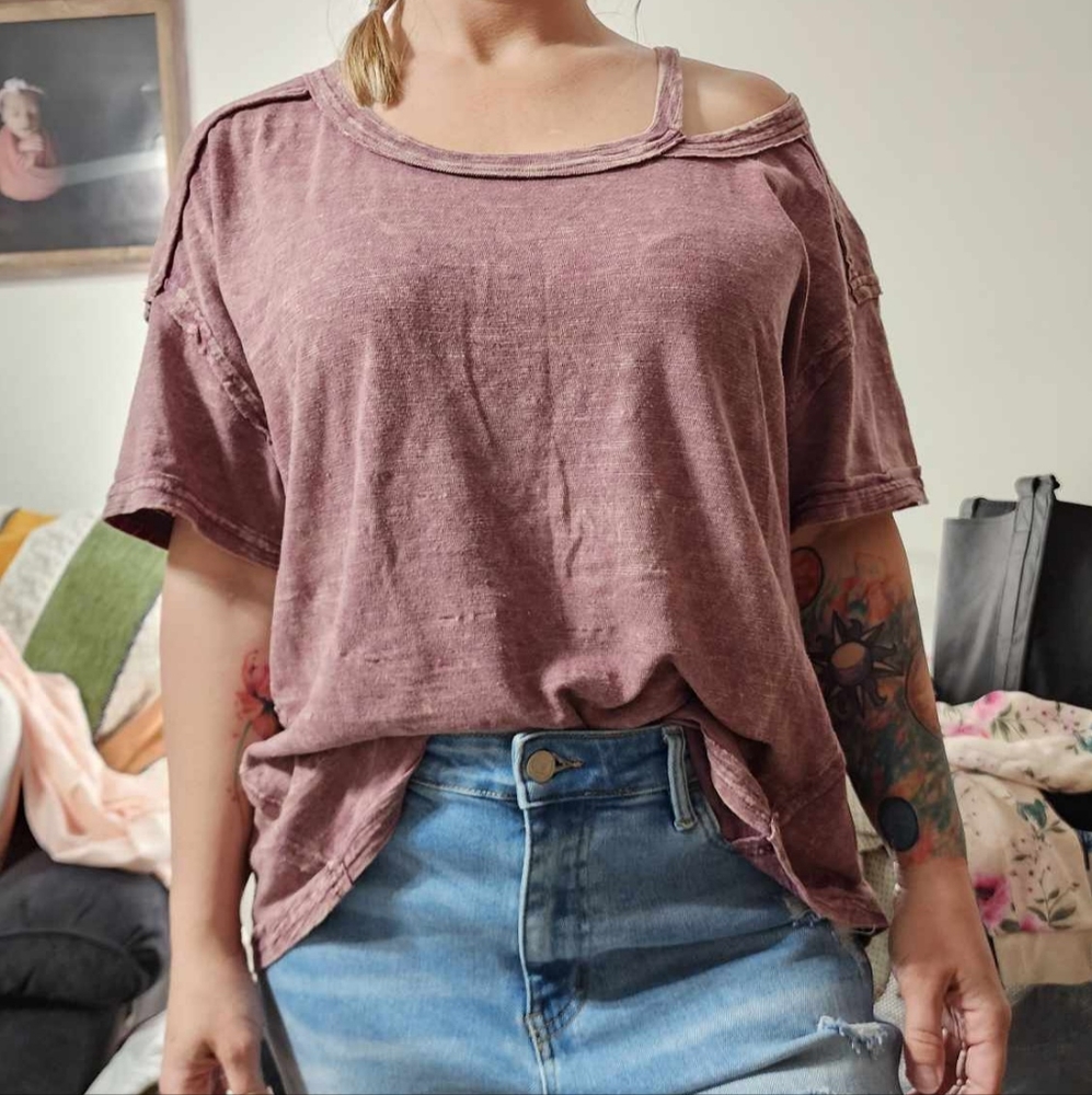 We the free comfy shirt, purple size small, oversized